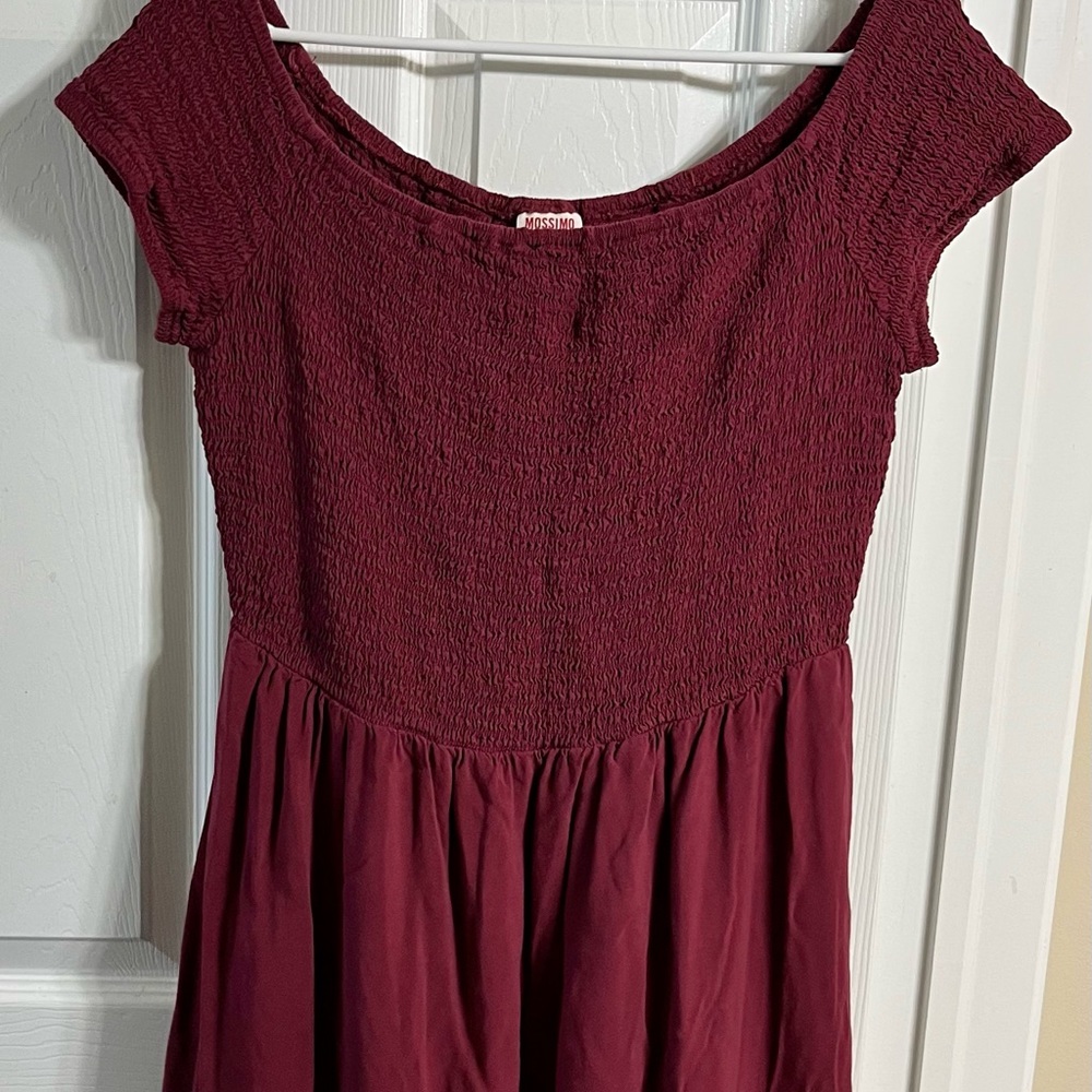 Mossimo Women’s XXL Maroon Off the Shoulder Dress